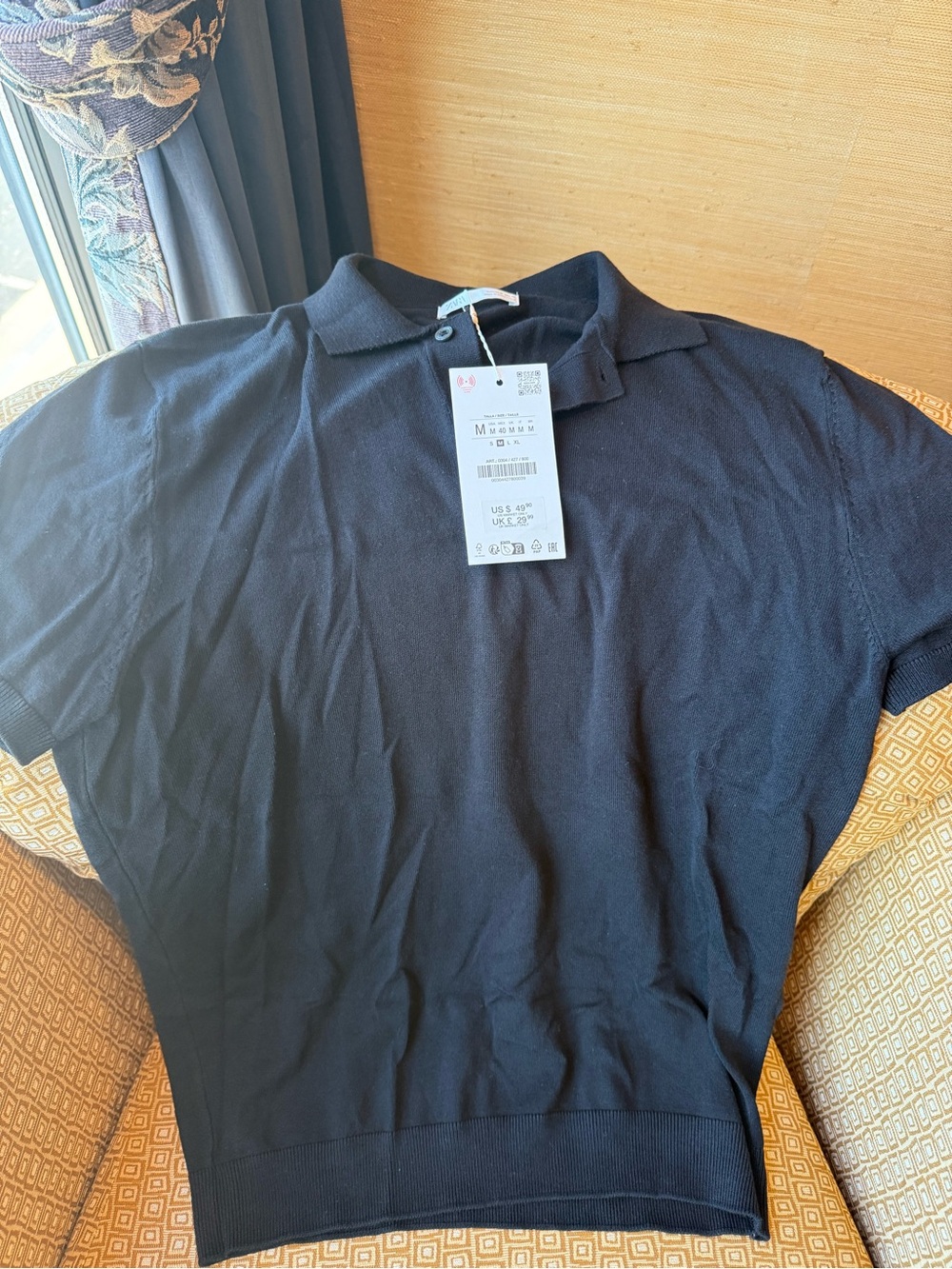Zara Men's Black Polo Shirt